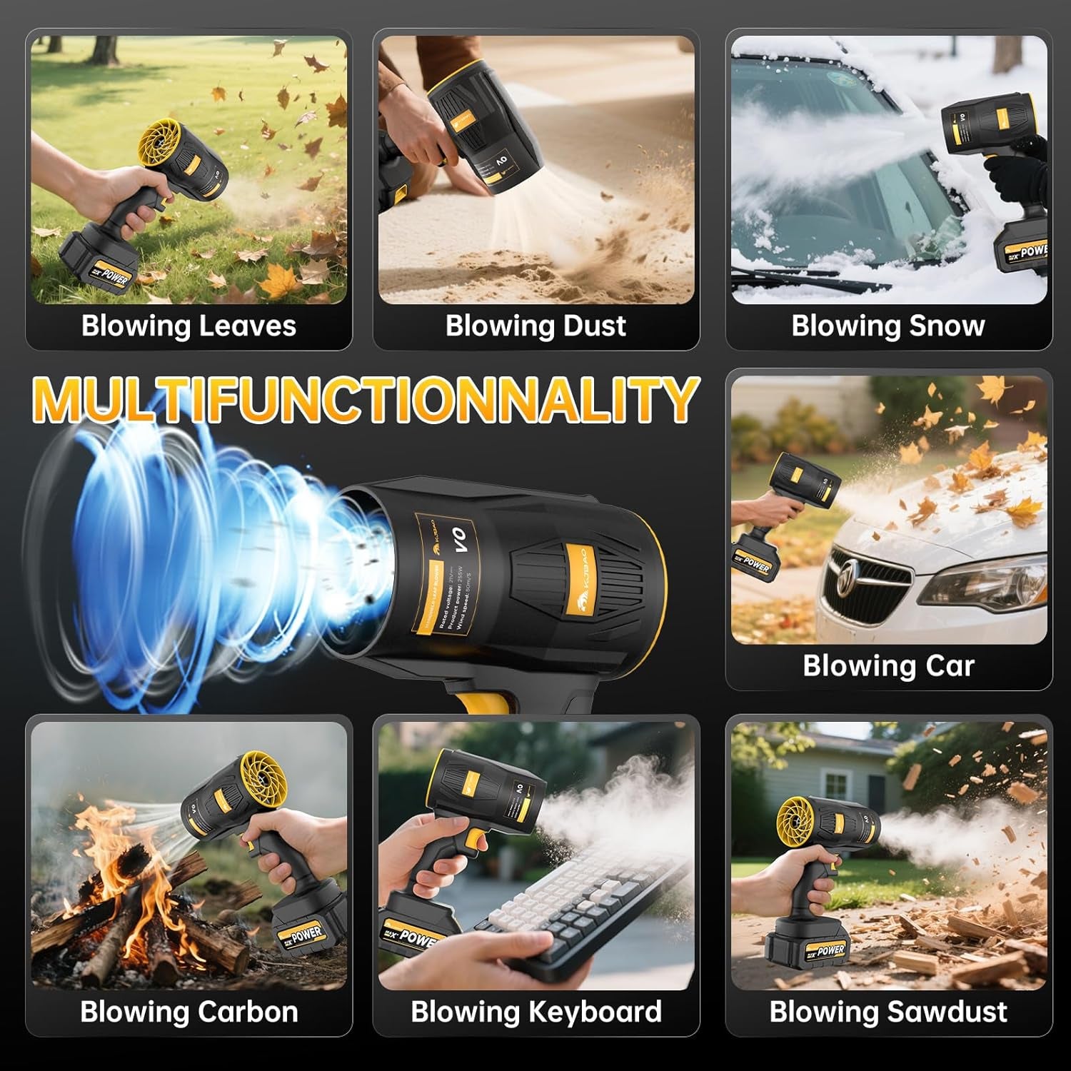 Cordless Electric Leaf Blower, 21V Handheld with 2 Batteries and Charger