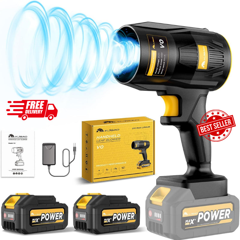 Cordless Electric Leaf Blower, 21V Handheld with 2 Batteries and Charger